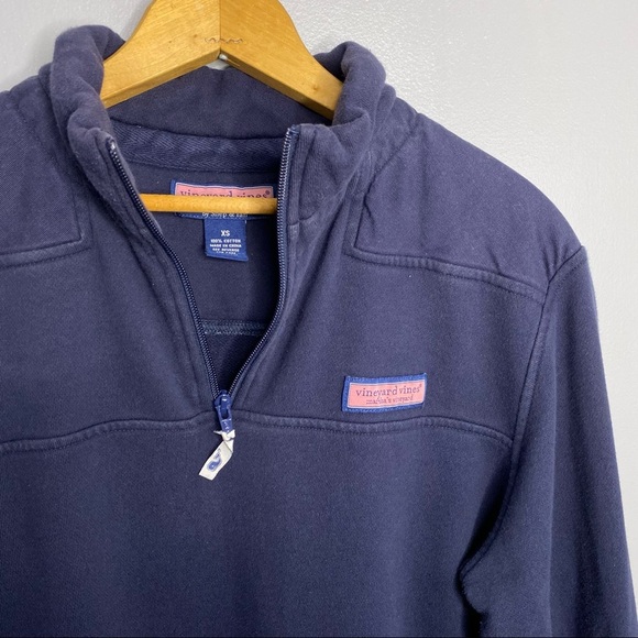 VINEYARD VINES Navy Blue Shep Shirt Quarter Zip Sweatshirt - Picture 2 of 4